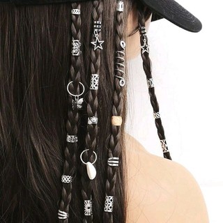 [ORDER] Set Phụ Kiện 135 Nẹp Cài Tóc Dreadlock Charm Hạt Gỗ Vỏ Ốc Ngôi Sao Phong Cách Punk, Viking