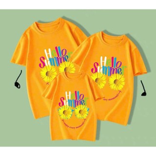 Áo thun nhóm du lịch mùa hè HELLO SUMER chất cotton mịn mát