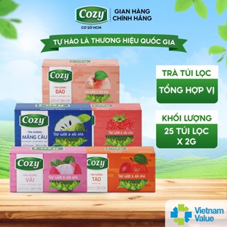  Trà Cozy Túi Lọc  50gr - 25 túi lọc  Trà Vị Hoa Quả Thơm Ngon Dễ Uống Chiết Xuất Lá Trà Nguyên Chất 