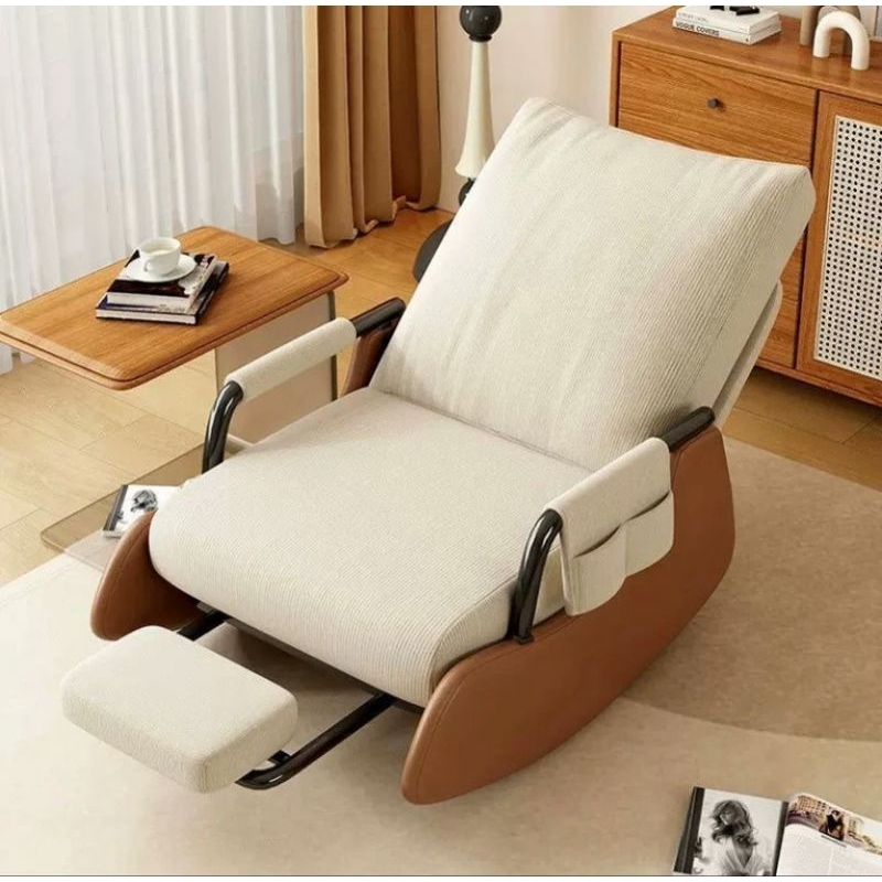 Ghế Sofa Bập Bênh Gác Chân, Ghế Lười Thư Giãn Nằm Nghỉ Văn Phòng, Tại Nhà, Đệm Êm Khung Sắt