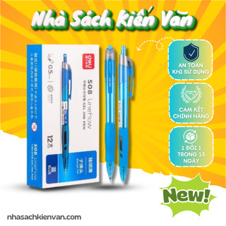 Bút gel bấm ngòi 0.5mm mực xanh s08 - deli