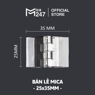 Bản Lề Nhựa Mica Trong Suốt Kích Thước 25x35mm Dùng Làm Hộp Mica, Thùng Phiếu, Bản Lề Mini  - MICA 247