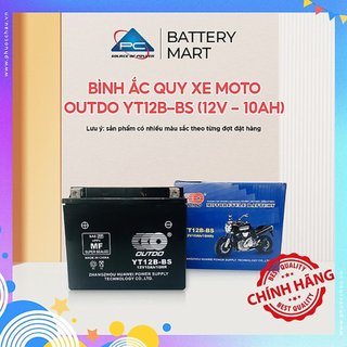Bình ắc quy xe moto OUTDO YT12B-BS (12V - 10AH) dùng cho xe DUCATI, KAWASAKI, TRIUMPH