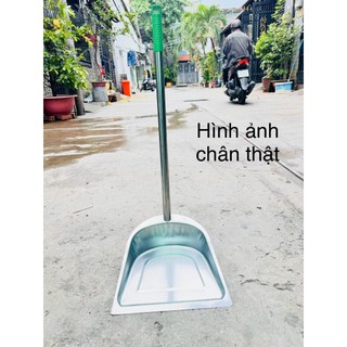 Ki hốt rác, đồ xúc rác inox phúc hưng phát sg kích thước tổng dài 70cm, lưỡi 27cmx32cm