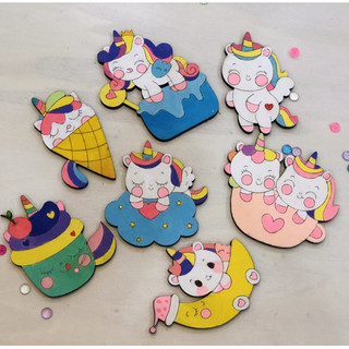 Bộ tô màu gỗ kỳ lân cho bé - đồ chơi handmade
