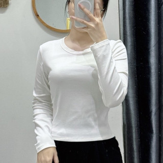 (Sẵn) Áo thun tay dài form ôm babytee, áo thun cổ tròn tay dài