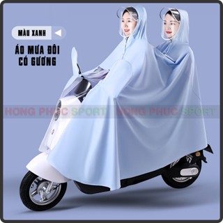 Áo mưa đi xe máy 1 người và 2 người che phủ toàn thân, kèm kính chắn mưa tiện lợi loại 1
