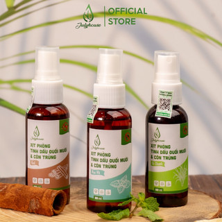 Bình xịt phòng tinh dầu sả chanh, bạc hà, quế đuổi muỗi JULYHOUSE 50ml khử mùi hiệu quả (mùi tự chọn)