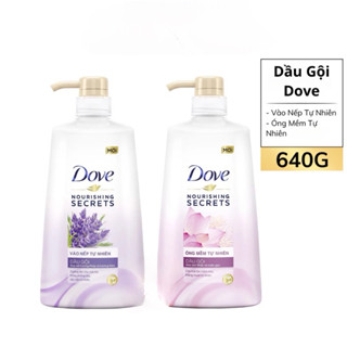 Dầu Gội Dove Vào Nếp Tự Nhiên Lavender | Óng Mềm Tự Nhiên Hoa Sen - Chai 640G