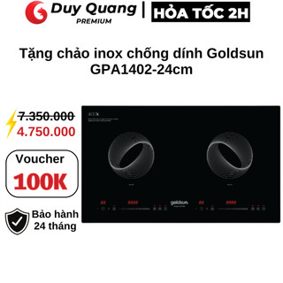 Bếp từ đôi, bếp từ đôi âm Goldsun GDI7460 bếp điện từ đôi Công nghệ Inverter - Bảo hành 24 tháng