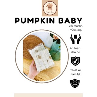 Set 5 khăn sữa xô muslin hàng cao cấp 4 lớp dày dặn mềm mịn