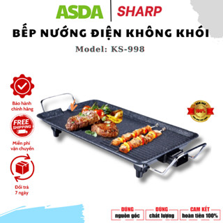 Bếp Nướng Điện Không Khói Chính Hãng Công Suất 1600W, Vỉ Nướng Điện BBQ 6 Mức Chỉnh Nhiệt  BH 12T