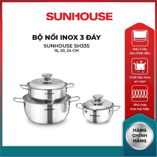 Bộ nồi inox 3 đáy Sunhouse SH335