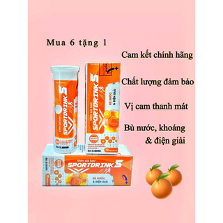 [MUA 6 TẶNG 1, VỊ CAM] Viên Sủi Thể Thao Drink Sport 5 Bù Nước, Khoáng & Điện Giải (10 viên x 5gram)