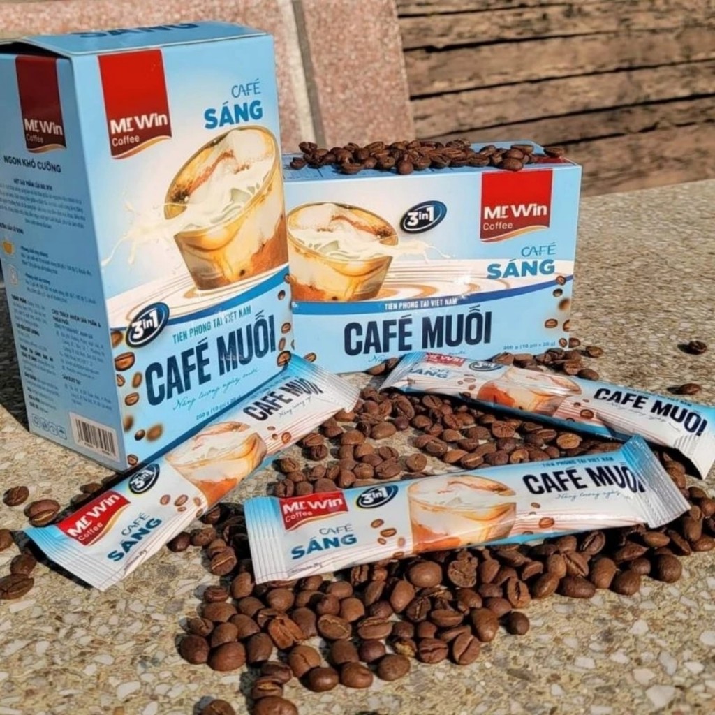 Cà Phê Muối, cà phê sữa dừa Chuẩn Việt Đậm Vị, Ngon Khó Cưỡng Mr.Win hộp 200g