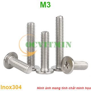 3C# - Ốc Bake Đầu Dẹp Mỏng M3 Inox 304 Hơi Hút Nam Châm