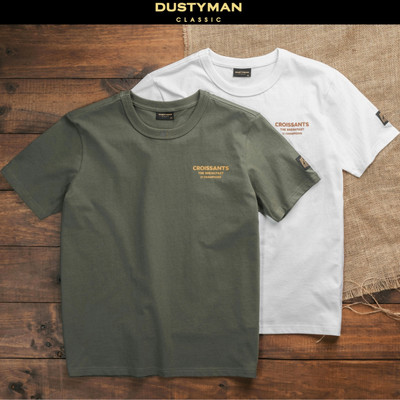 Áo Thun Nam Croissants Dustyman Cổ Điển, Vải Cotton Cao Cấp, Co Giãn, Thoáng Mát, Form Regular Fit