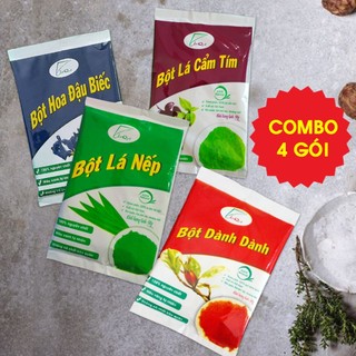 Combo 4 Gói 50g Bột Tạo Màu Thực Phẩm 100% Tự Nhiên - Bột Rau Củ nấu xôi ngũ sắc làm bánh, thạch