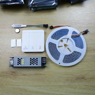 Cuộn 10m - Led dây dán 24V chạy đuổi điều khiển bằng remote, chip 2811, màu trắng 6000K, trung tính 4000K, vàng 3000K