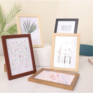 Khung ảnh để bàn bằng gỗ NAGO, mặt kính TẶNG KÈM CH N CHỐNG size 12x17 cm, 14.5x19.6 cm