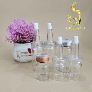 Lọ chiết thủy tinh 5ml, 10ml chai chiết serum kèm bộ 3 nút dùng cho spa