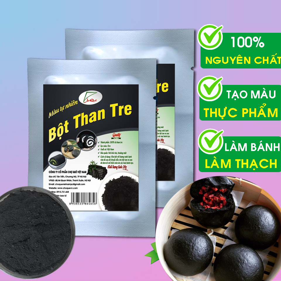 Bột than tre nguyên chất làm bánh