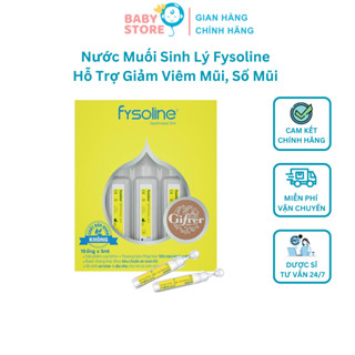 Nước Muối Sinh Lý FYSOLINE Pháp Hỗ Trợ Kháng Khuẩn, Giảm Viêm Mũi, Sổ Mũi - Hộp Vàng 5 Ống x 5ml