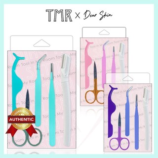 Bộ 5 Dụng Cụ Nhíp Kéo Cắt Tỉa Lông Mày Mi Tiện Lợi TMR Set Đầy Đủ Dễ Dàng Sử Dụng, Nhỏ Gọn, An Toàn Không Gỉ