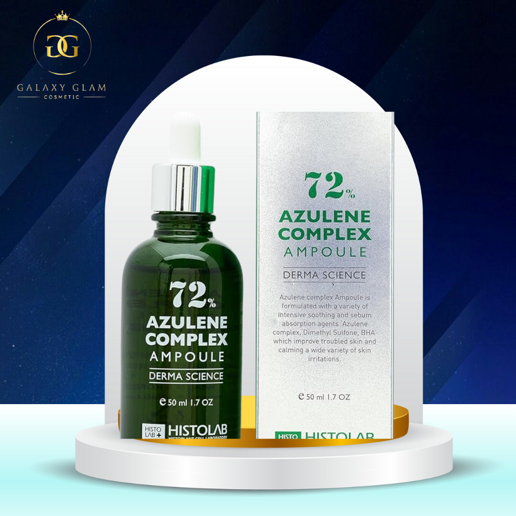 Serum Giảm Mụn Histolab 72% Azulene Complex Ampoule Derma Science Giảm ngừa mun và Kiểm soát dầu nhờ