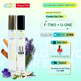 Combo Nước Hoa Gợi Cảm Hương Thơm Phóng Khoáng Sang Trọng, Nước Hoa Nữ Thơm Lâu EVOR 2 Chai 10ml