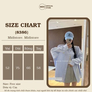 Áo Sơ mi kẻ dọc logo mini (8386) - MIDISTORE