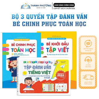 Sách - Bộ 3 quyển tập đánh vần, bé chinh phục toán học, bé khởi đầu tập viết hành trang vào lớp 1