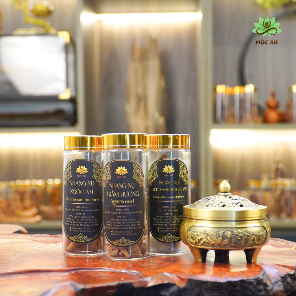 (VIP) Nhang Nụ Thảo Mộc Trầm Hương, Hoàng Đàn, Bách Xanh, Ngọc Am, Đàn Hương - Nhang Nụ Mộc An