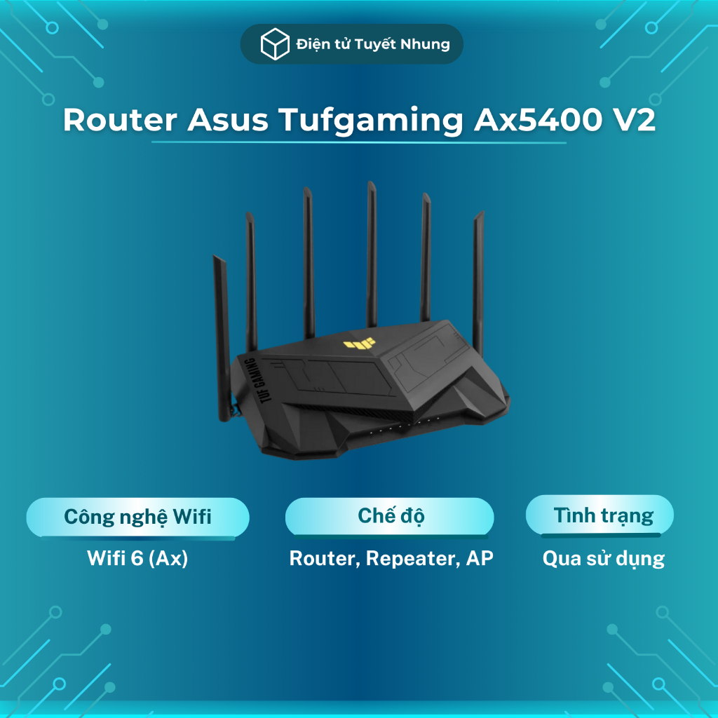 Router Asus Tufgaming Ax5400 V2, Chuyên Game, Có Mesh, Qua Sử Dụng - Router Wifi BH Lỗi 1-1 3 Tháng