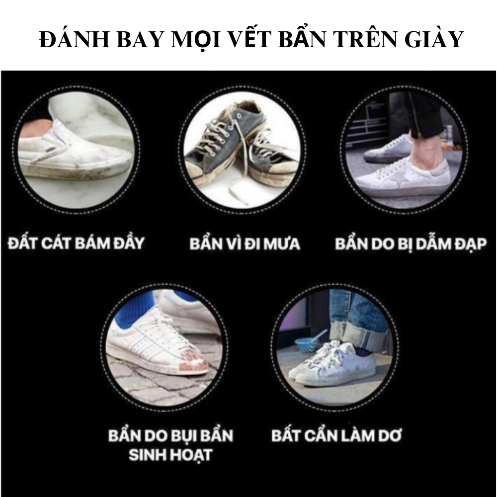 Chai Xịt Tạo Bọt Vệ Sinh Giày Giặt Khô Siêu Tốc Bảo Vệ Giày Sneaker Thể Thao Không Bị Ố Vàng