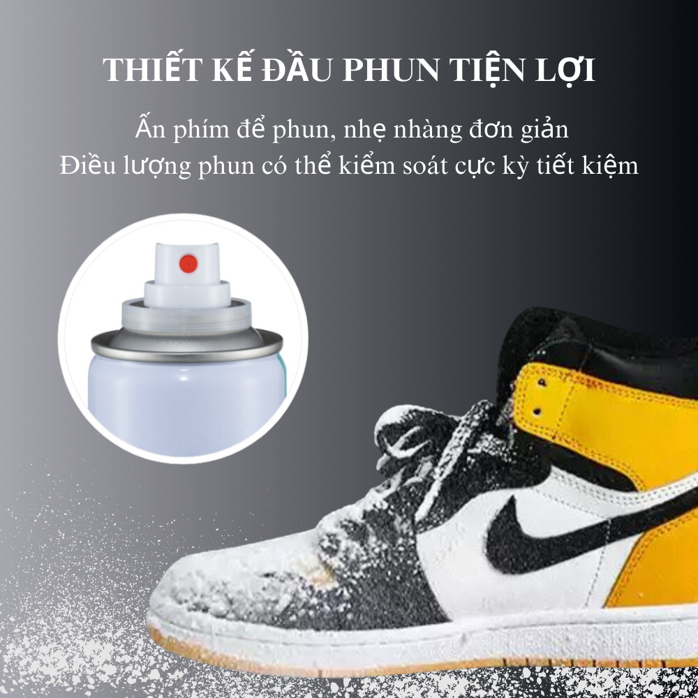 Chai Xịt Tạo Bọt Vệ Sinh Giày Giặt Khô Siêu Tốc Bảo Vệ Giày Sneaker Thể Thao Không Bị Ố Vàng