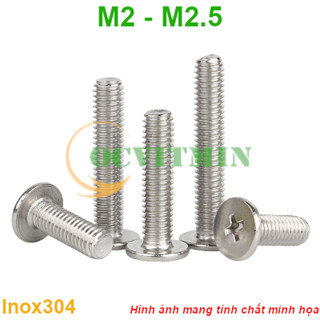2C# - Ốc Bake Đầu Dẹp Mỏng M2 M2.5 Inox 304 Hơi Hút Nam Châm