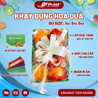 Khay Giấy Đựng Hoa Quả, Trái Cây Nhập Khẩu Đủ Size 1kg, 3kg & 5kg, Làm Hộp Đựng Trái Cây Quà Tặng Cứng Cáp, Sang Trọng