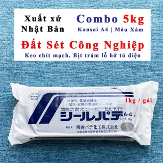 Đất sét keo chít mạch bịt trám trít lỗ hở tủ điện Solar hãng Kansai A4 Nhật Bản Đất sét công nghiệp Seal putty A-4 Gray