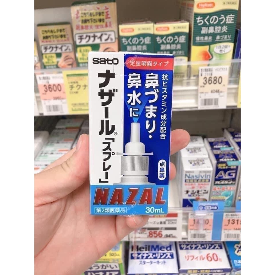 Xịt mũi ngạt Nazal Sato 30ml nội địa Nhật Bản