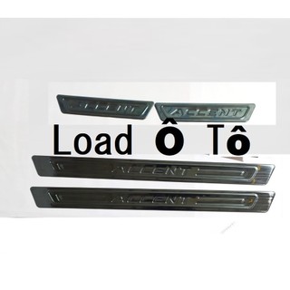 Ốp Bậc Cửa, Nẹp Bước Chân Ngoài Accent 2024-2018 Chất Liệu Titan Cao Cấp, Ốp chống xước chân Accent Load Ô tô