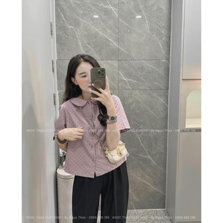 Sơ Mi Chấm Bi Cổ Sen