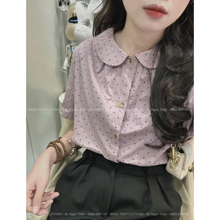 Sơ Mi Chấm Bi Cổ Sen
