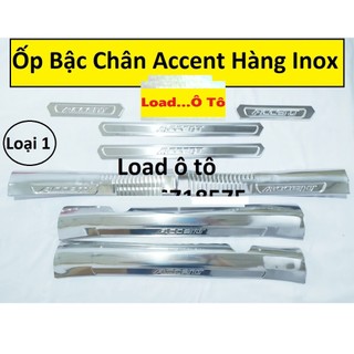 Ốp Bậc Cửa, Nẹp Bước Chân Trong, Ngoài Accent 2024-2018, Chất Liệu Inox Chống trầy chân Accent Load Ô tô