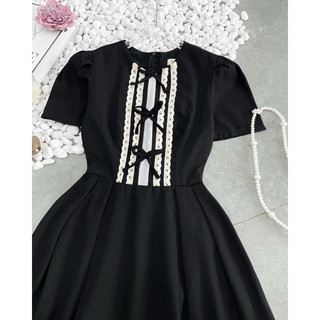 Đầm phối nơ dáng xòe mã 73436