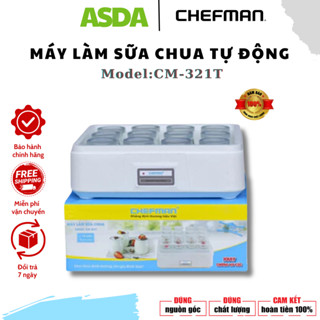 Máy Làm Sữa Chua Chefman CM-321T 8, 12 Cốc Thủy Tinh Có Khay Chống Vỡ Cốc, Nồi Ủ Sữa Chua Làm Yaourt