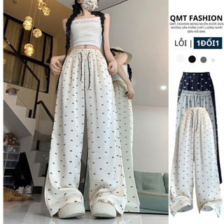 Tặng khẩu trang 5D, Quần Suông Nữ Họa Tiết Nơ Xinh Xắn,Chất Vải Tăm Hàn, Hàng Chính Phẩm, Quần Ống Rộng Chất Vải Tăm Hàn