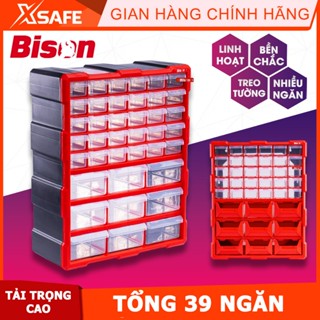 Tủ nhựa đựng linh kiện nhiều ngăn Bison tổng 39 ngăn tiện lợi, nhựa PP nguyên sinh, dùng đựng ốc vít linh kiện điện tử