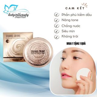 Phấn phủ kiềm dầu Sivanna nâng tone chống nước suốt 24h cam kết không trôi không bết dính siêu mịn;