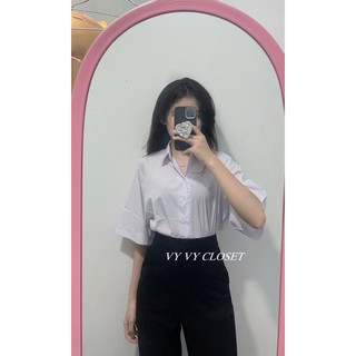 SƠ MI TRẮNG ĐI HỌC FREESIZE MÀU TRẮNG GẠO & TRẮNG XANH.